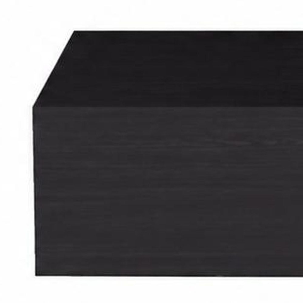 Set of Two 16 Black Wood One Drawer Floating Nightstand