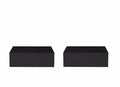 Set of Two 16 Black Wood One Drawer Floating Nightstand