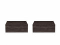 Set of Two 16 Dark Brown Wood One Drawer Floating Nightstand