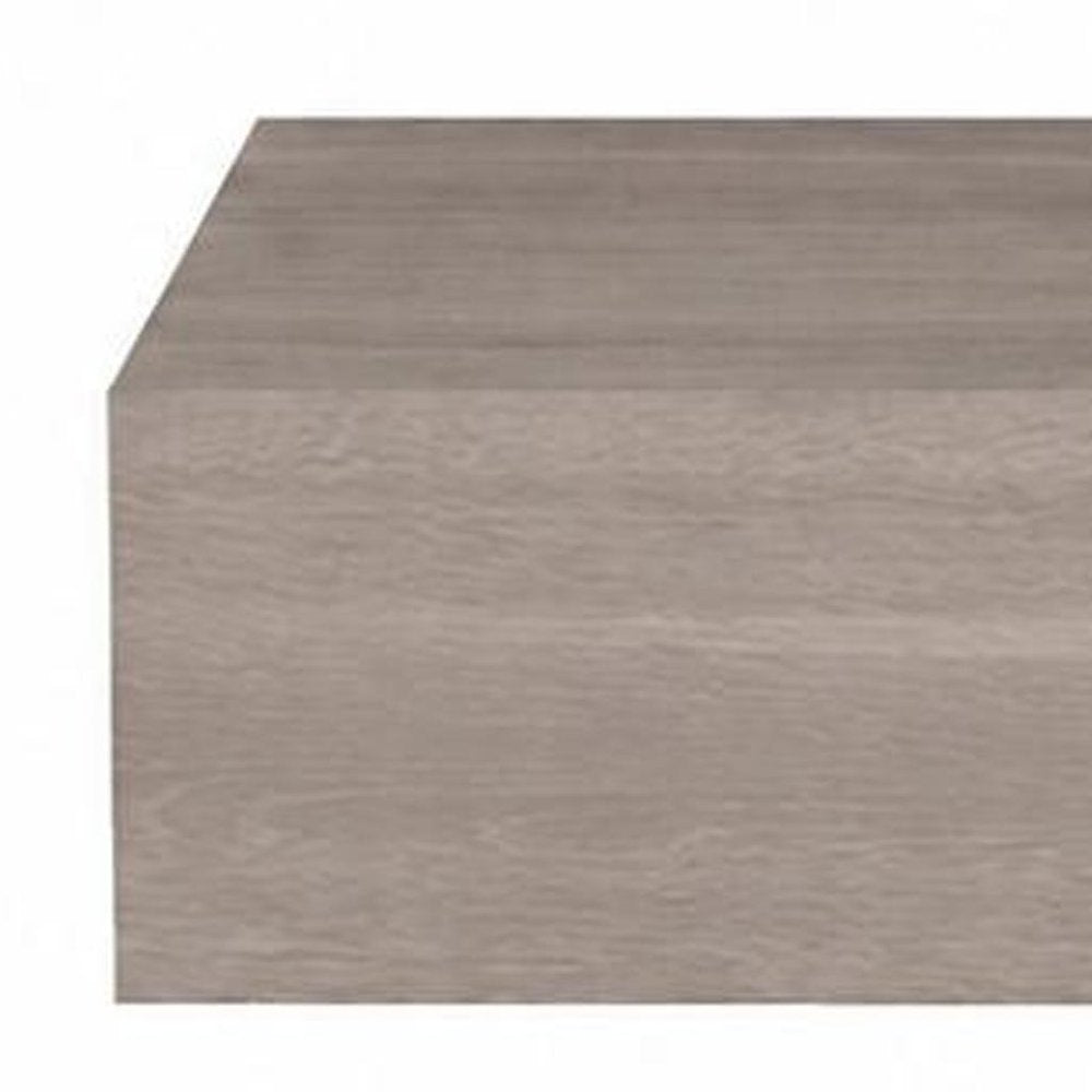 Set of Two 16 Gray Wood One Drawer Floating Nightstand