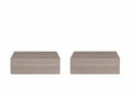 Set of Two 16 Gray Wood One Drawer Floating Nightstand