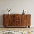 Brown Solid Wood Three Drawer Sideboard - 57-inch