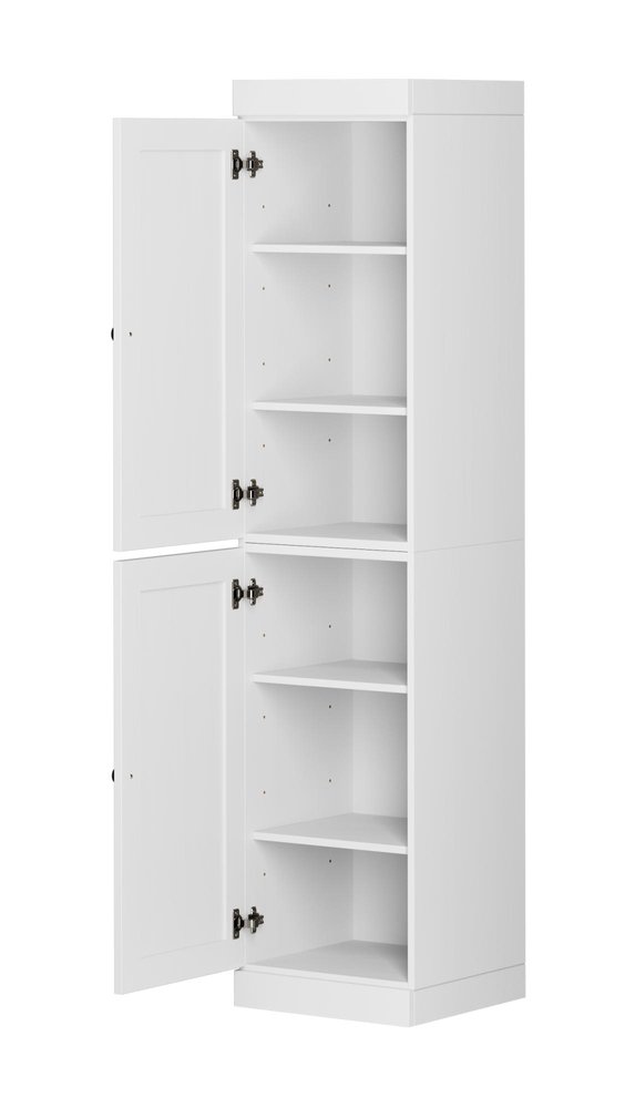 White Solid Wood Two Door Pantry or Storage Closet - 72-inch