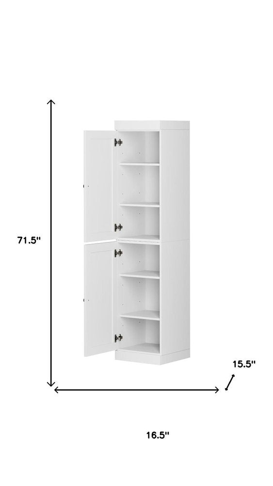White Solid Wood Two Door Pantry or Storage Closet - 72-inch