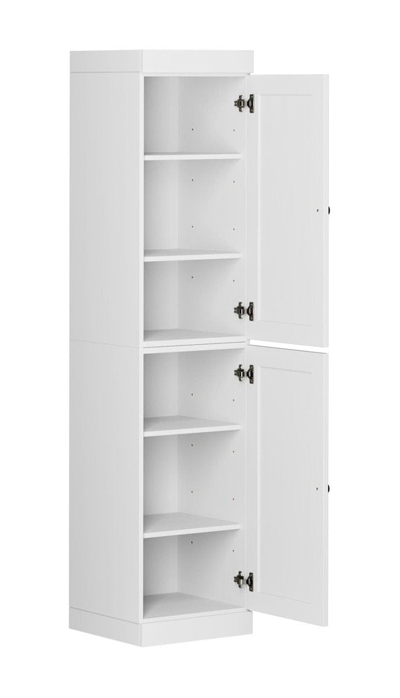White Solid Wood Two Door Pantry or Storage Closet - 72-inch