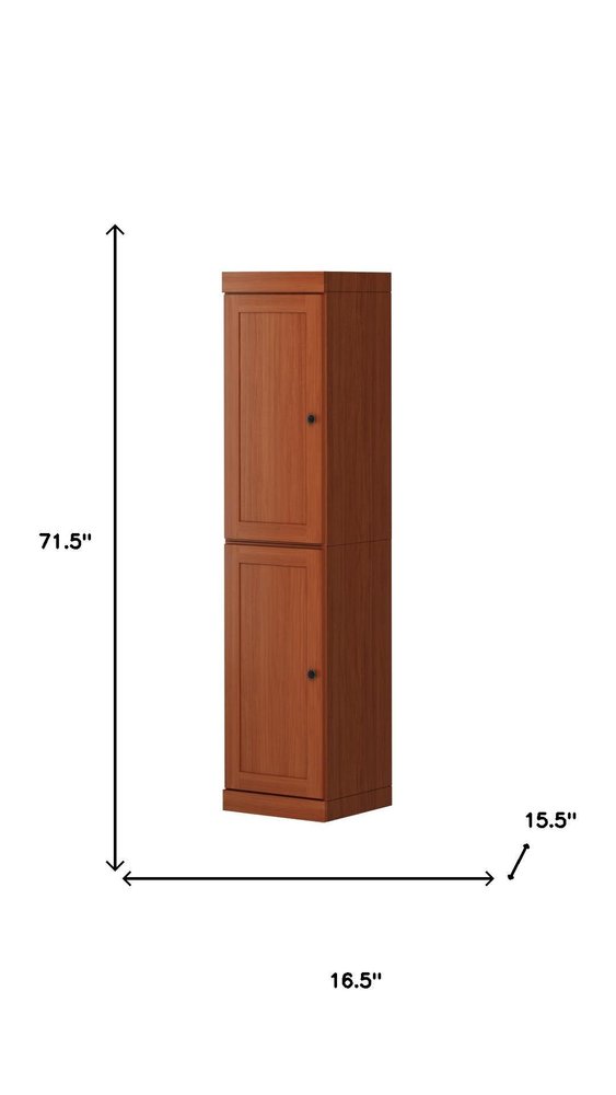 Coffee Solid Wood Two Door Pantry or Storage Closet - 72-inch