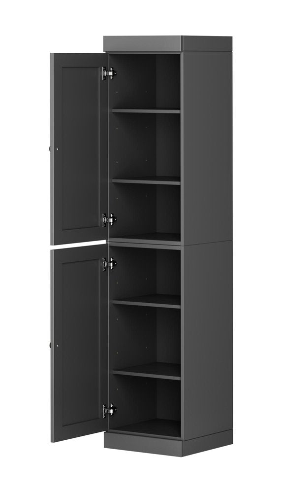 Gray Solid Wood Two Door Pantry or Storage Closet - 72-inch