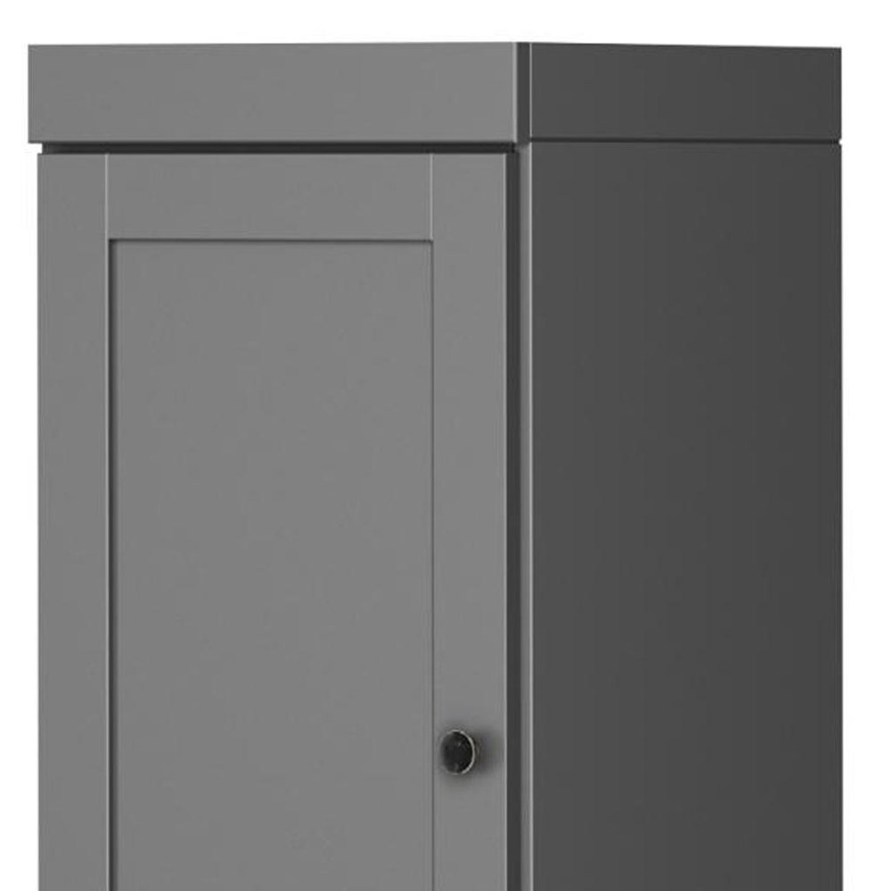 Gray Solid Wood Two Door Pantry or Storage Closet - 72-inch
