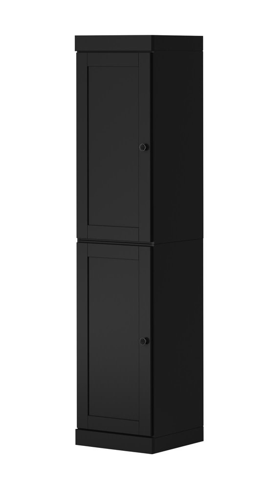 Black Solid Wood Two Door Pantry or Storage Closet - 72-inch
