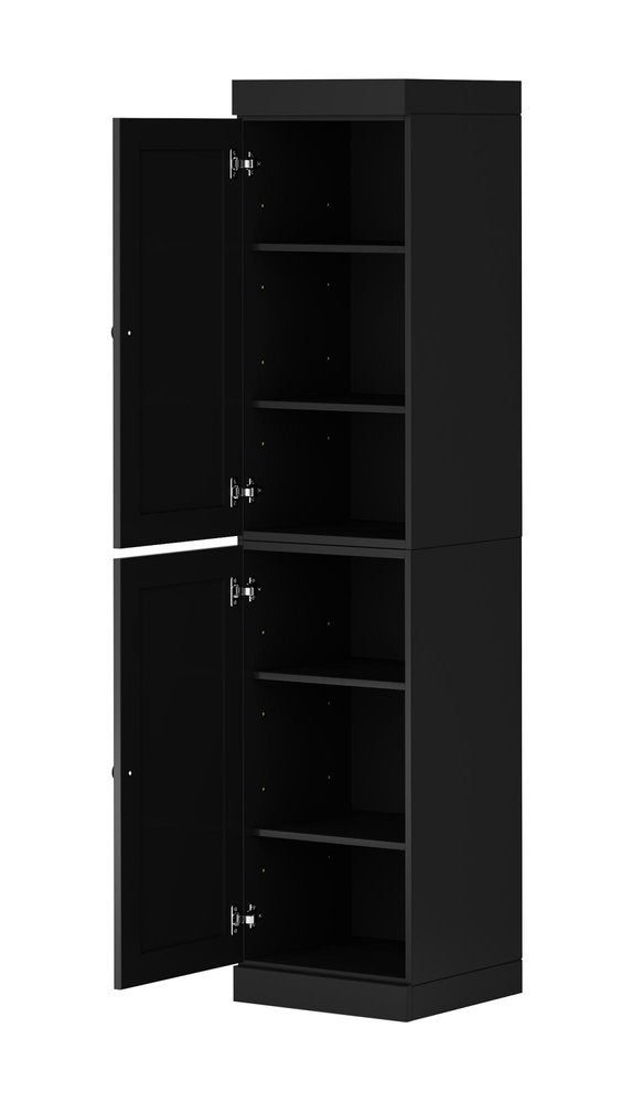 Black Solid Wood Two Door Pantry or Storage Closet - 72-inch