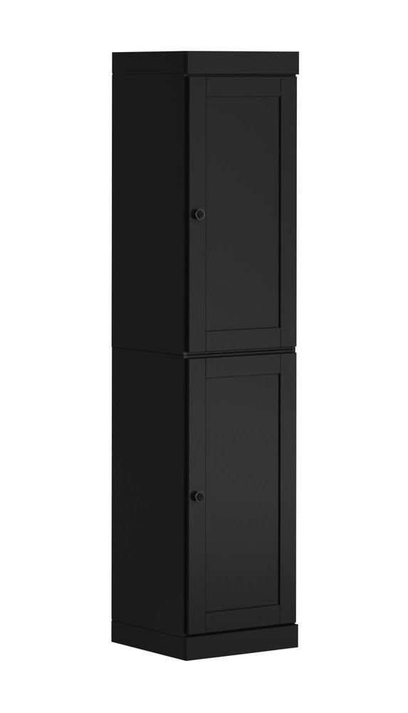 Black Solid Wood Two Door Pantry or Storage Closet - 72-inch