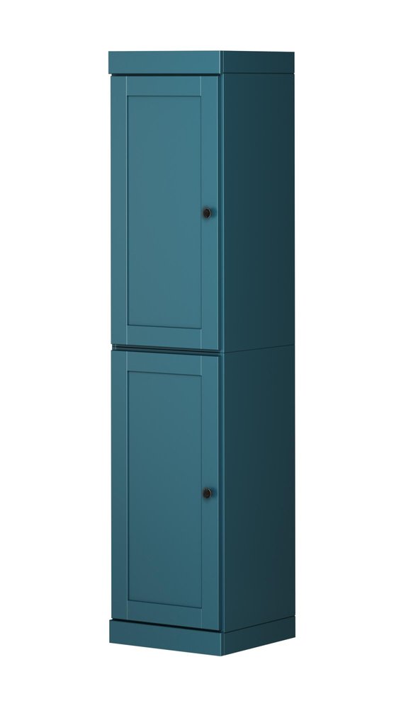 Teal Blue Solid Wood Two Door Pantry or Storage Closet - 72-inch