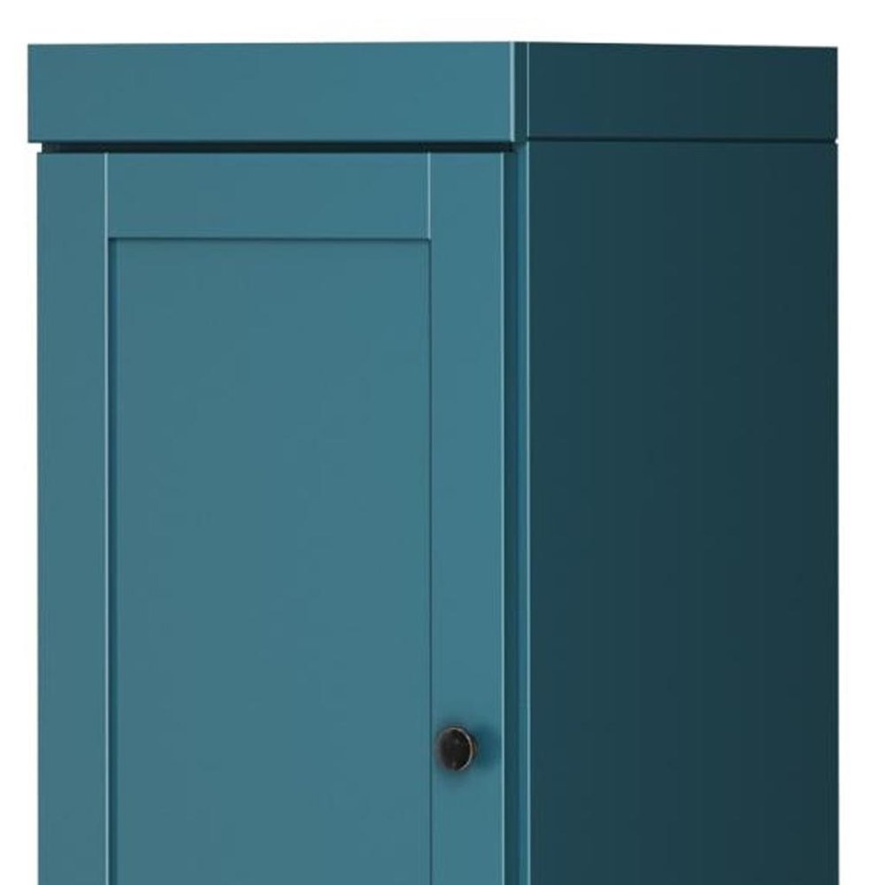 Teal Blue Solid Wood Two Door Pantry or Storage Closet - 72-inch