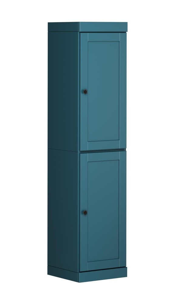 Teal Blue Solid Wood Two Door Pantry or Storage Closet - 72-inch