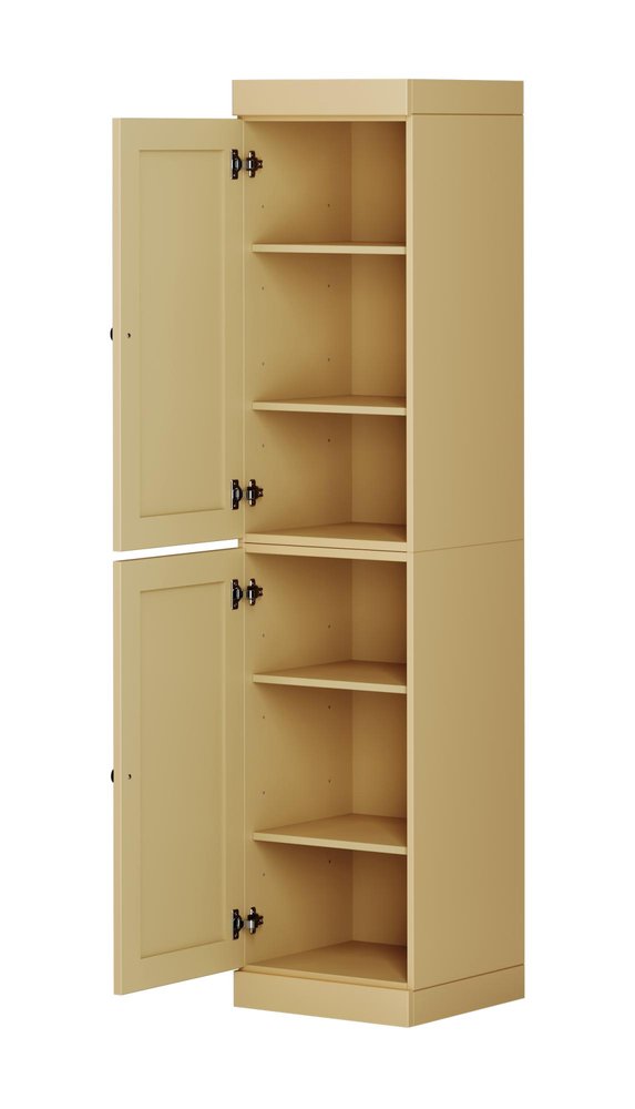 Yellow Solid Wood Two Door Pantry or Storage Closet - 72-inch