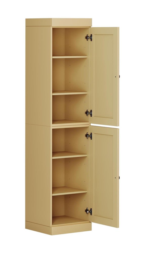 Yellow Solid Wood Two Door Pantry or Storage Closet - 72-inch