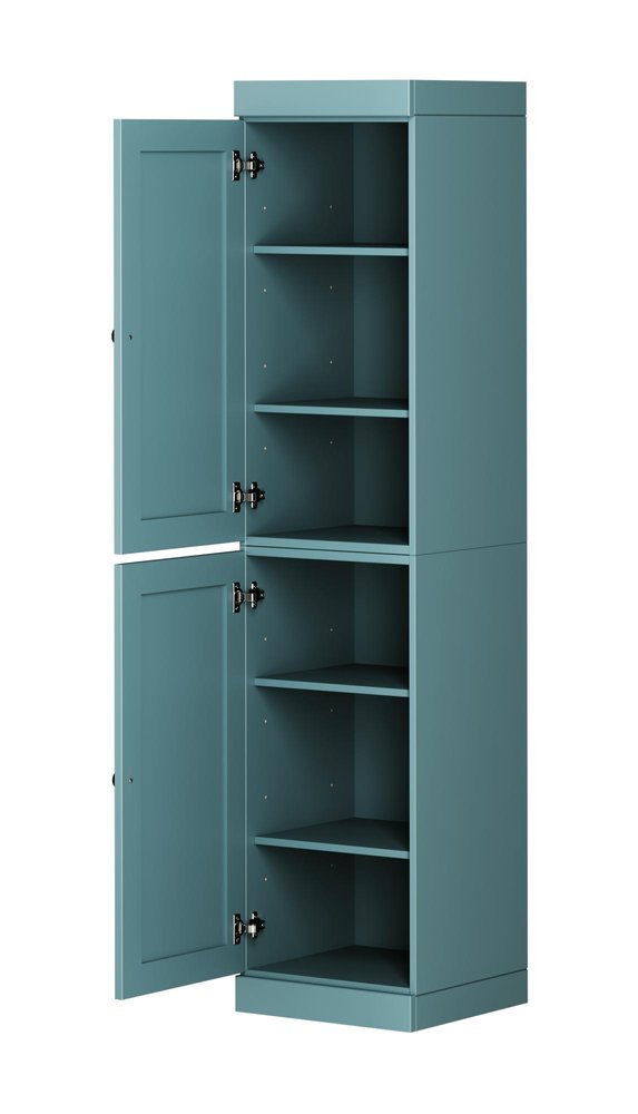 Aqua Solid Wood Two Door Pantry or Storage Closet - 72-inch