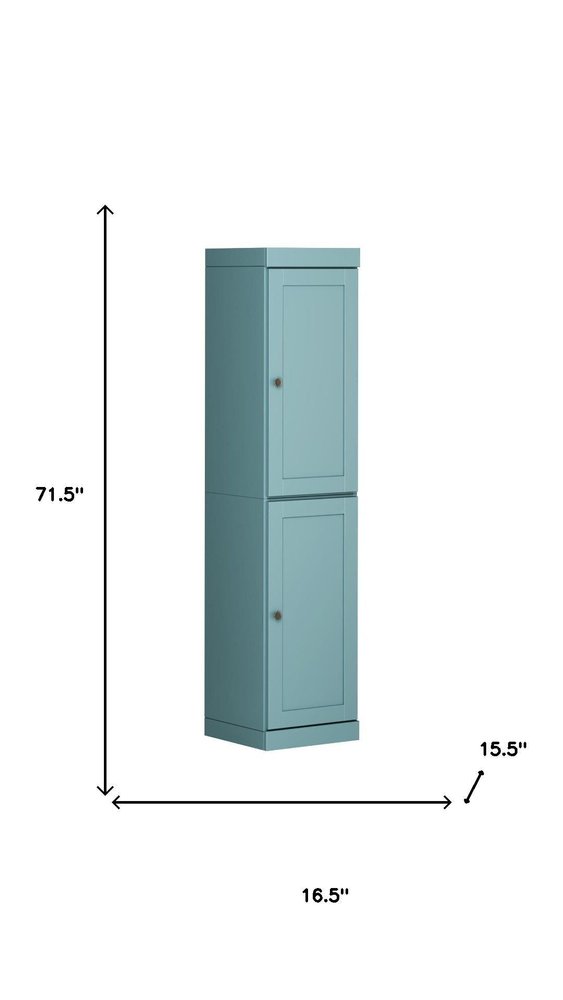 Aqua Solid Wood Two Door Pantry or Storage Closet - 72-inch