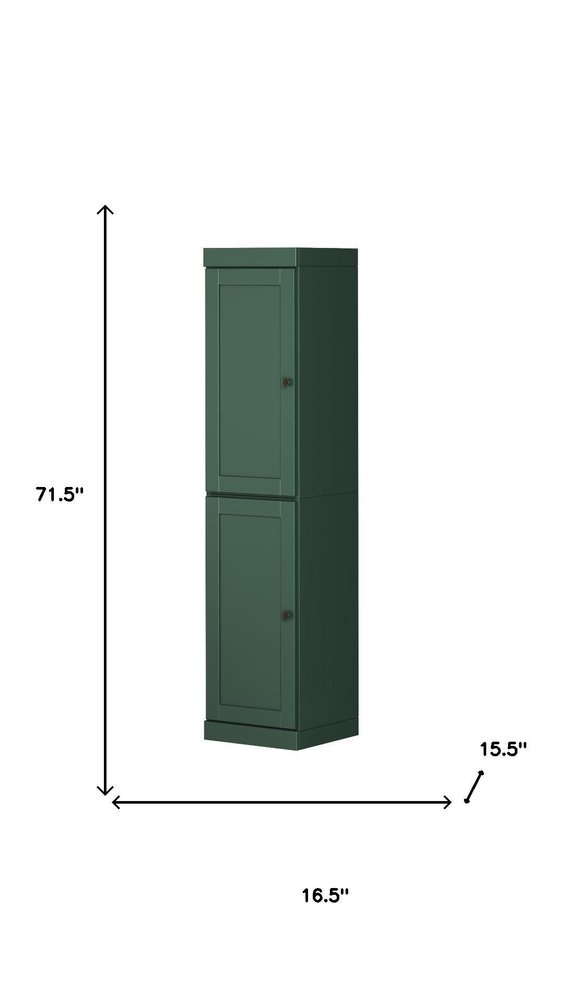 Green Solid Wood Two Door Pantry or Storage Closet - 72-inch