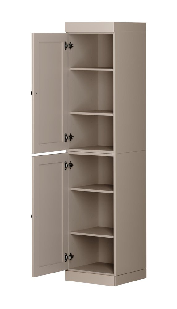 Beige Solid Wood Two Door Pantry or Storage Closet - 72-inch