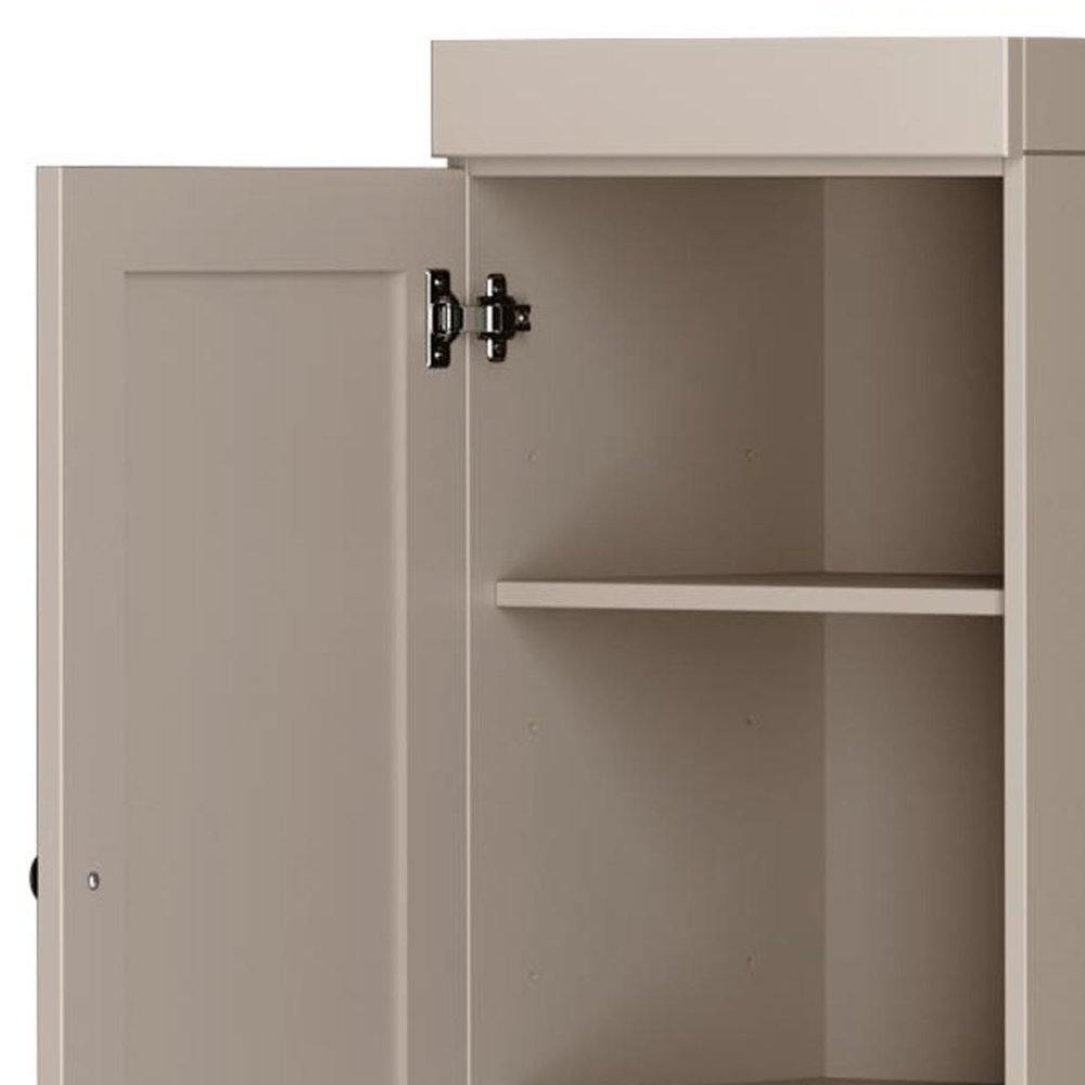 Beige Solid Wood Two Door Pantry or Storage Closet - 72-inch