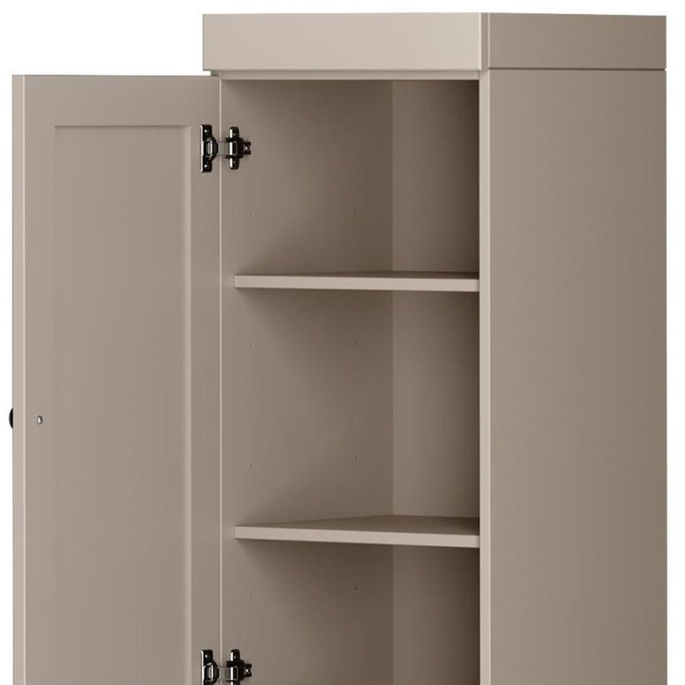 Beige Solid Wood Two Door Pantry or Storage Closet - 72-inch