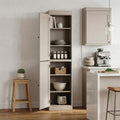 Beige Solid Wood Two Door Pantry or Storage Closet - 72-inch