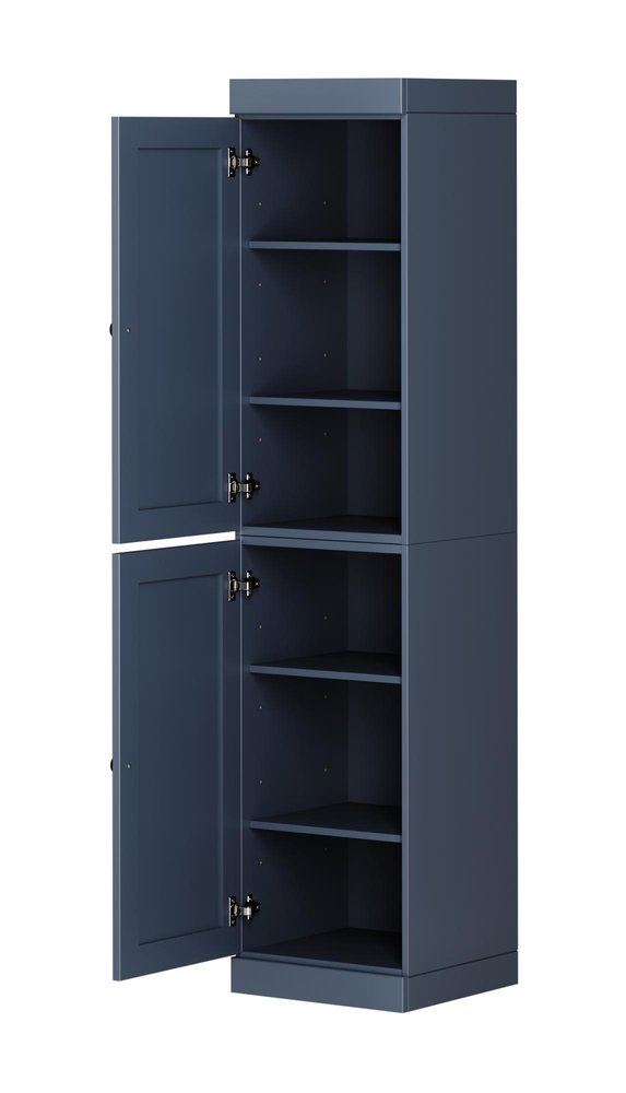French Blue Solid Wood Two Door Pantry or Storage Closet - 72-inch