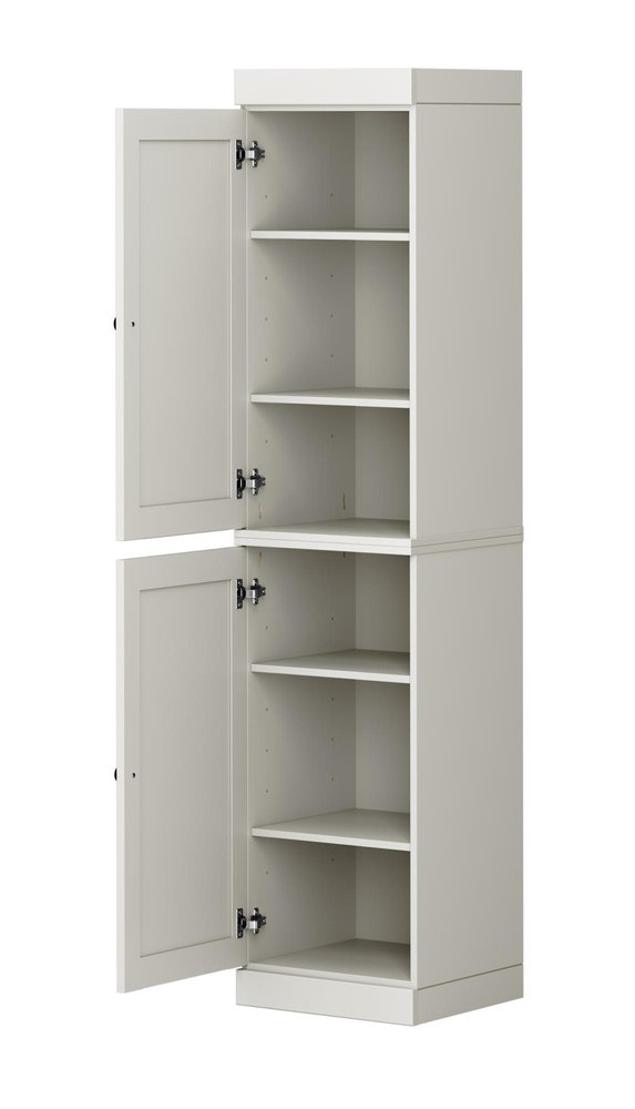 Off White Solid Wood Two Door Pantry or Storage Closet - 72-inch