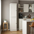 Off White Solid Wood Two Door Pantry or Storage Closet - 72-inch