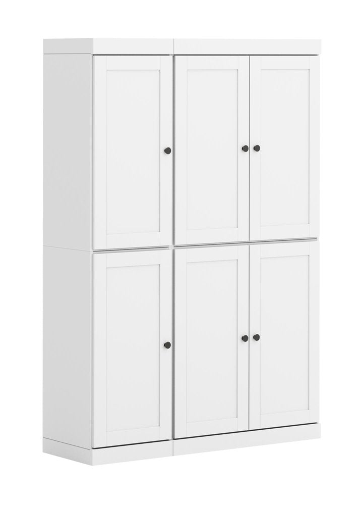 White Solid Wood 8 Pantry or Storage Closet - 72-inch