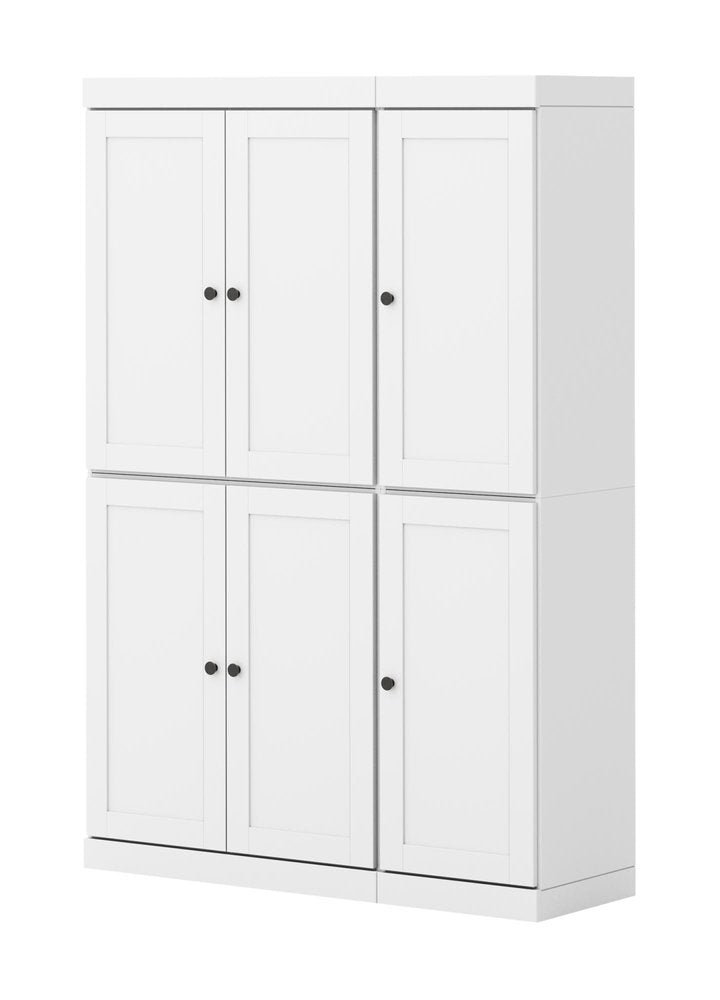 White Solid Wood 8 Pantry or Storage Closet - 72-inch