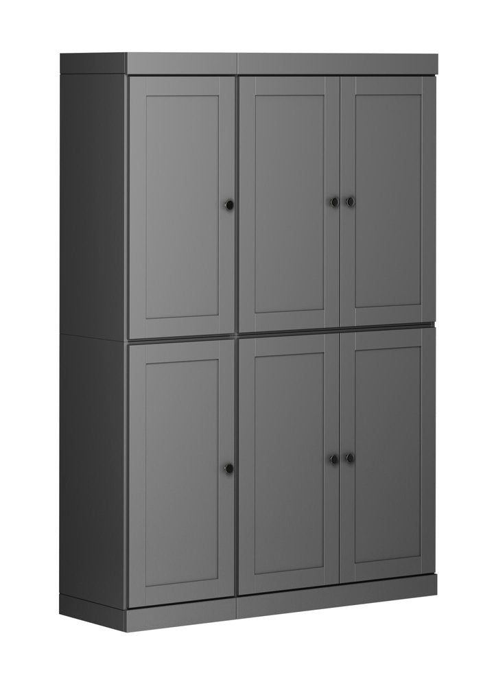 Gray Solid Wood 8 Pantry or Storage Closet - 72-inch