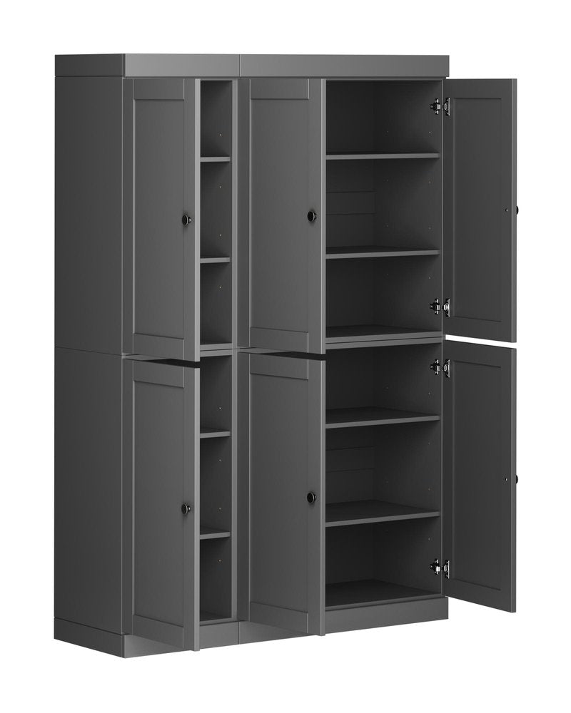 Gray Solid Wood 8 Pantry or Storage Closet - 72-inch