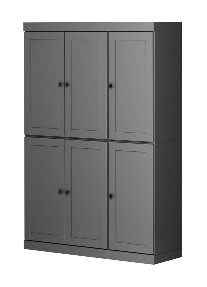 Gray Solid Wood 8 Pantry or Storage Closet - 72-inch