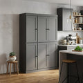 Gray Solid Wood 8 Pantry or Storage Closet - 72-inch
