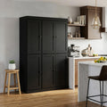 Black Solid Wood 8 Pantry or Storage Closet - 72-inch