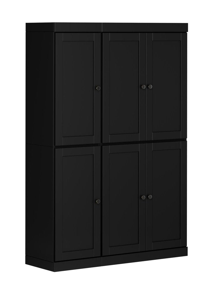 Black Solid Wood 8 Pantry or Storage Closet - 72-inch