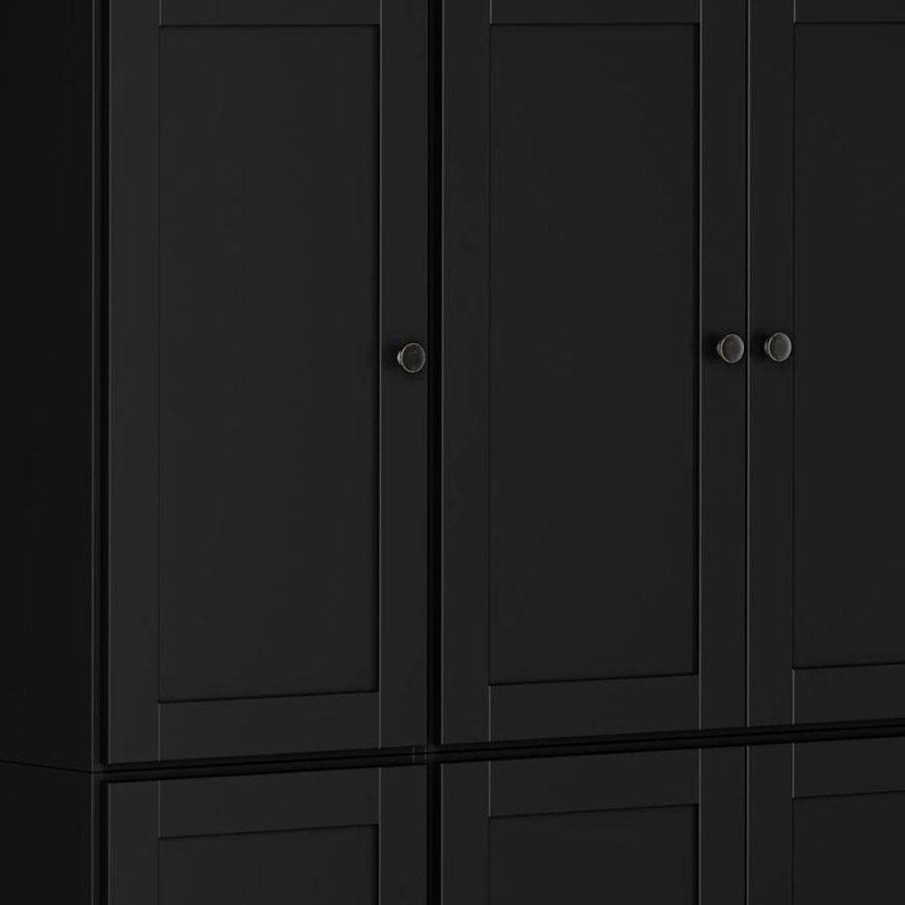 Black Solid Wood 8 Pantry or Storage Closet - 72-inch