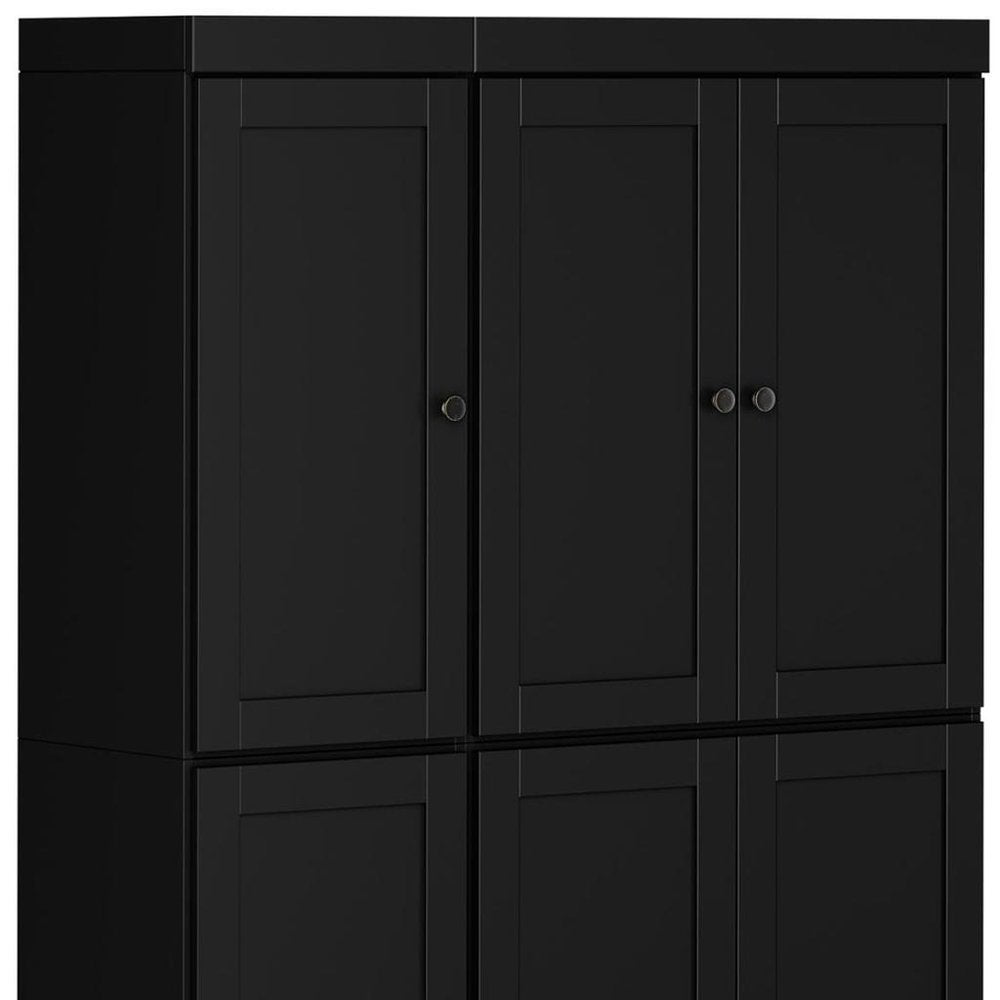 Black Solid Wood 8 Pantry or Storage Closet - 72-inch