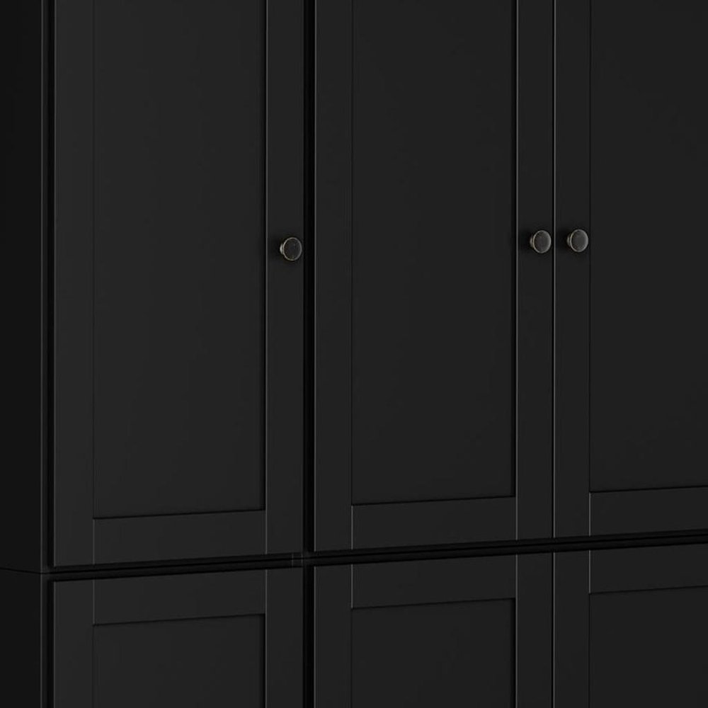 Black Solid Wood 8 Pantry or Storage Closet - 72-inch