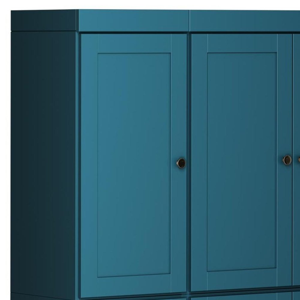 Teal Blue Solid Wood 8 Pantry or Storage Closet - 72-inch