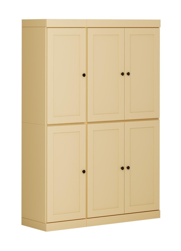 Yellow Solid Wood 8 Pantry or Storage Closet - 72-inch