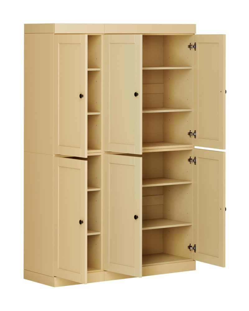 Yellow Solid Wood 8 Pantry or Storage Closet - 72-inch