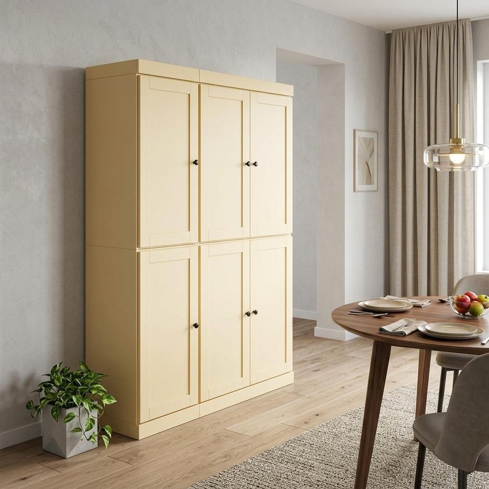 Yellow Solid Wood 8 Pantry or Storage Closet - 72-inch