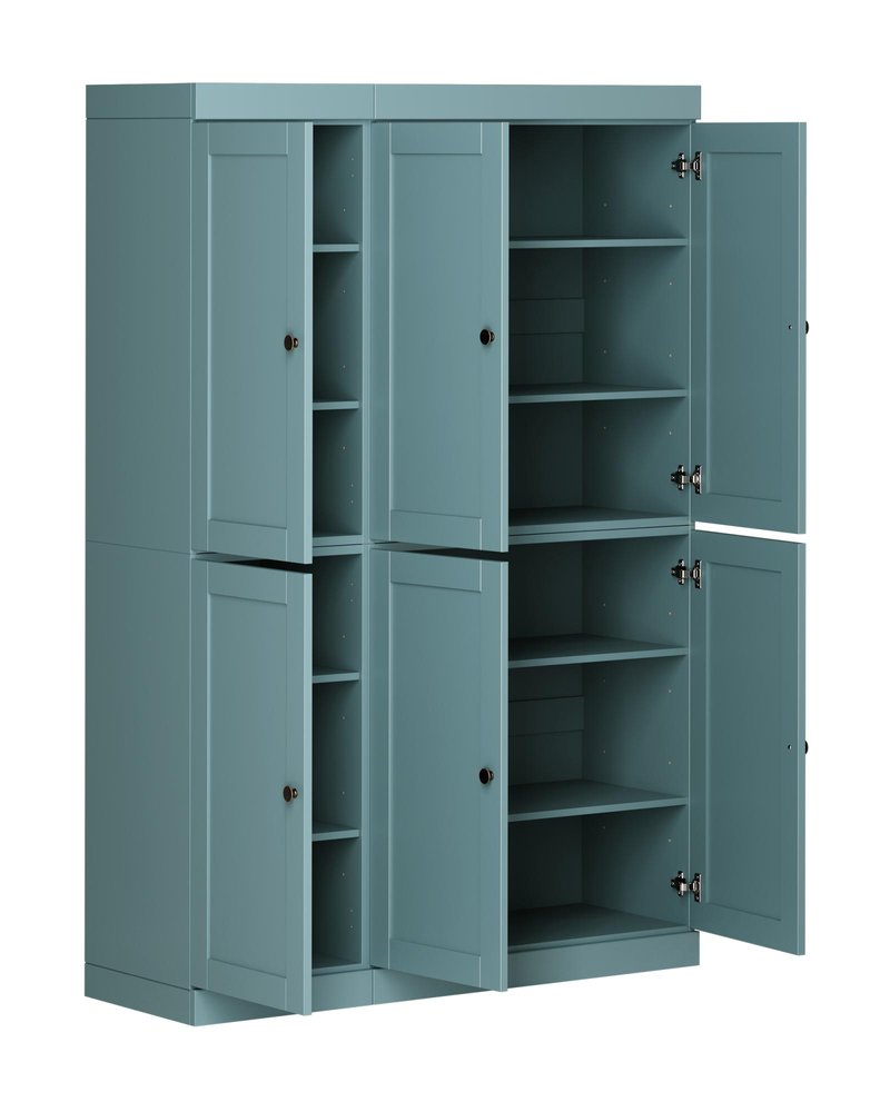 Aqua Solid Wood 8 Pantry or Storage Closet - 72-inch