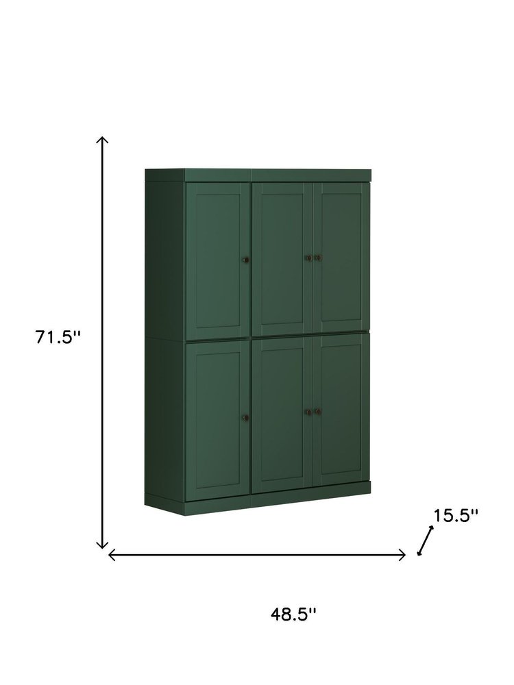 Green Solid Wood 8 Pantry or Storage Closet - 72-inch