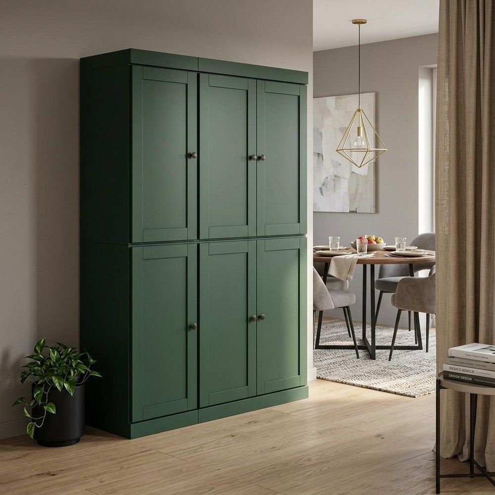 Green Solid Wood 8 Pantry or Storage Closet - 72-inch