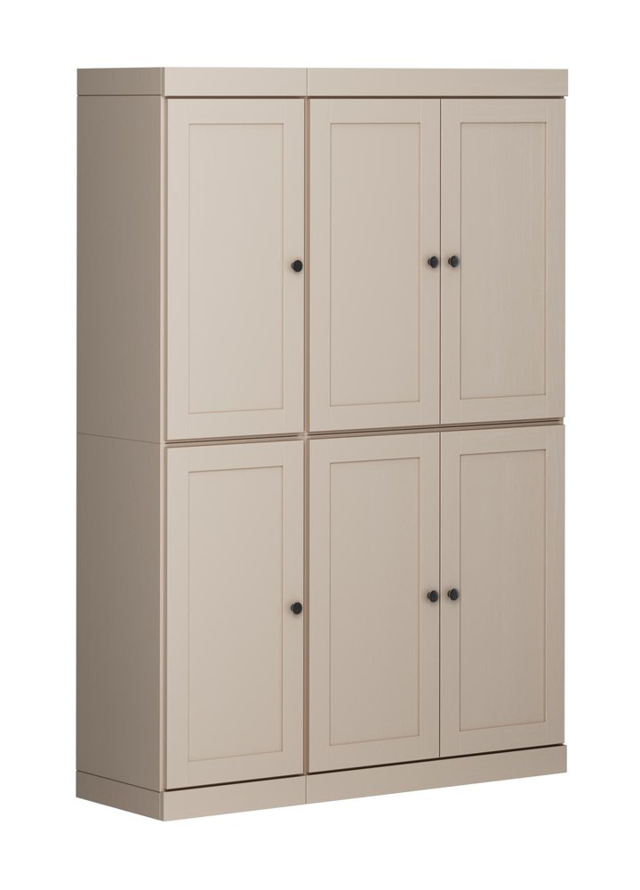 Beige Solid Wood 8 Pantry or Storage Closet - 72-inch