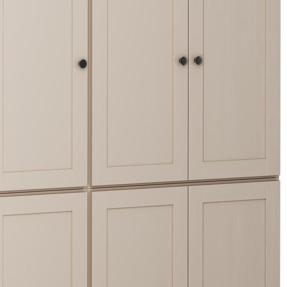 Beige Solid Wood 8 Pantry or Storage Closet - 72-inch